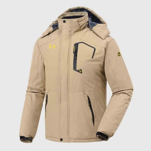 Khaki insulated ski snow jacket