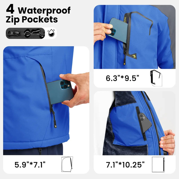 Detail image showing zippered jacket pockets