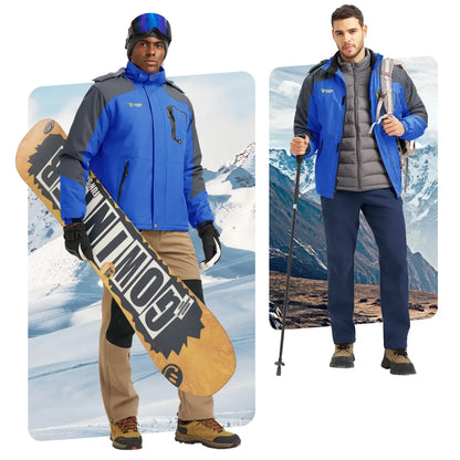 🔥 BESTSELLER | 4PCS $29.99 | Men's Waterproof Insulated Ski Snow Jacket Big & Tall Sizes