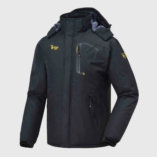 Black insulated ski snow jacket