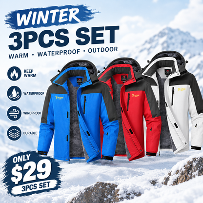 Men’s Winter Ski Snow Jacket Waterproof Windproof Fleece Lined