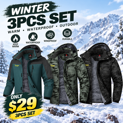 Men’s Winter Ski Snow Jacket Waterproof Windproof Fleece Lined