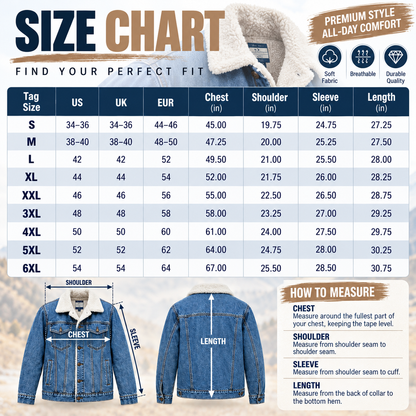 🔥 BESTSELLER | Men's Sherpa-Lined Denim Jacket