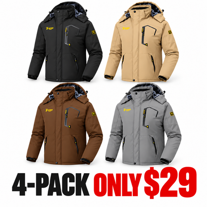 🔥 BESTSELLER | 4PCS $29.99 | Men's Waterproof Insulated Ski Snow Jacket Big & Tall Sizes